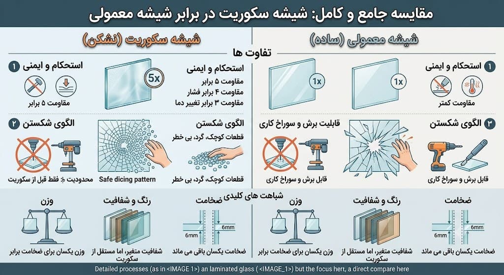 تفاوت شیشه سکوریت با لمنیت