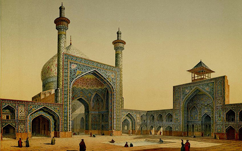 طرح داخلی مسجد جامع قاهره با کاشی‌کاری اسلامی