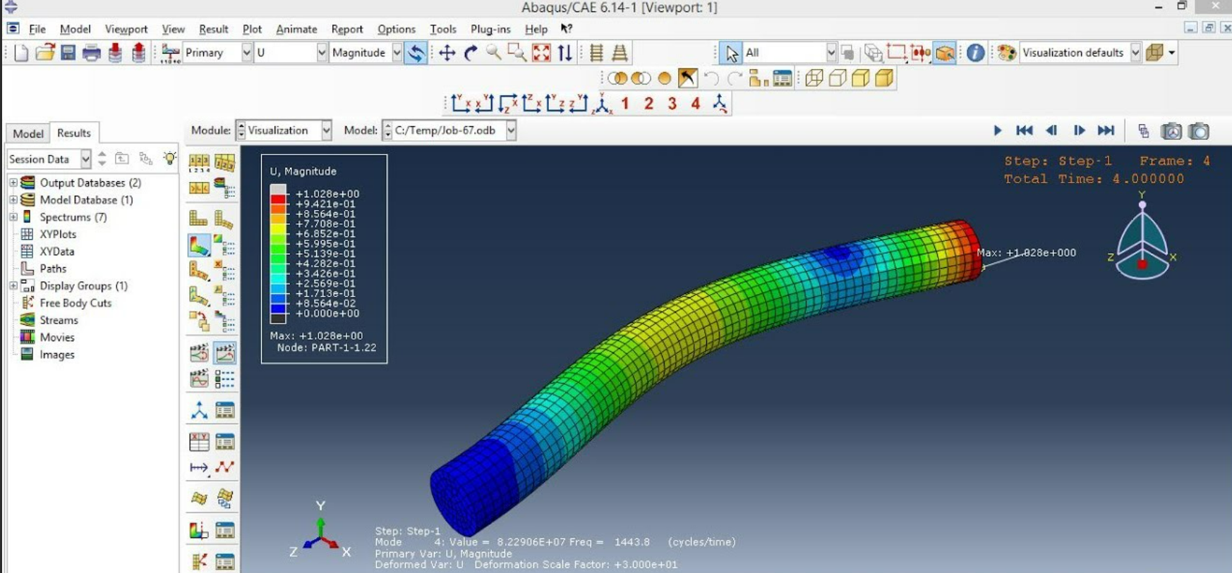 مش‌بندی در Abaqus با استفاده از المان‌های hexahedral و tetrahedral
