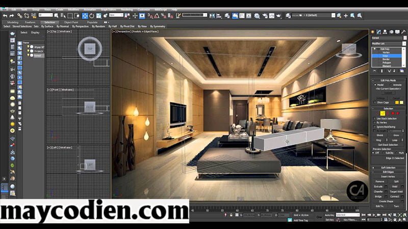 پنل‌های اصلی نرم‌افزار 3ds Max در محیط کاربری