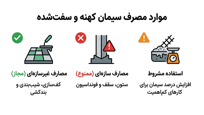 آیا سیمان تاریخ گذشته و سفت شده را می توان استفاده کرد؟